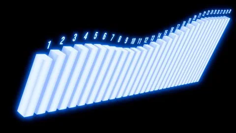 May 5 2026 Neon 3D Wave Bar Chart Financial Data Night Theme Visualization 스톡 일러스트