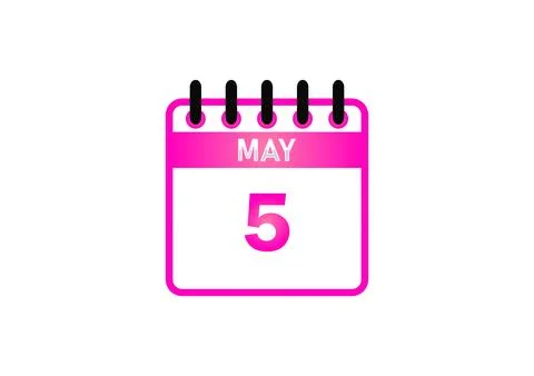 May 5 Calendar Icon 스톡 일러스트