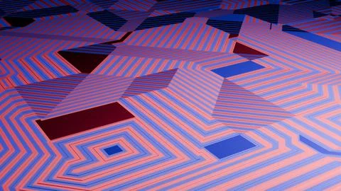 May 7 2026 Abstract Technological Landscape with Pink and Blue Circuit Elements Stock Illustration