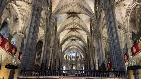 May 7, 2026 - Barcelona, Spain - Interior of Barcelona Cathedral Stock Footage 325746359