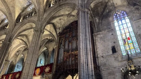 May 7, 2026 - Barcelona, Spain - Interior of Barcelona Cathedral Stock Footage 325746370
