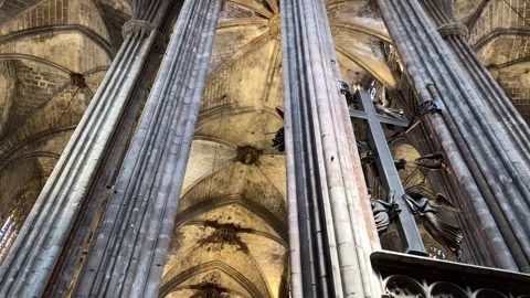 May 7, 2026 - Barcelona, Spain - Interior of Barcelona Cathedral Stock Footage 325746375