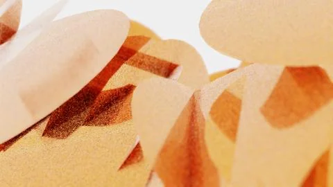 May 8 2026 Orange Peach Abstract Organic Shapes Soft Pastel Background 3D Render Stock Illustration