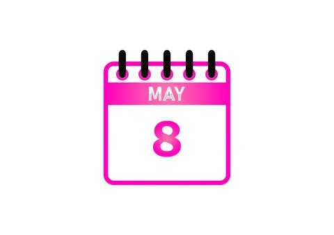 May 8 Calendar Icon Stock-Illustration