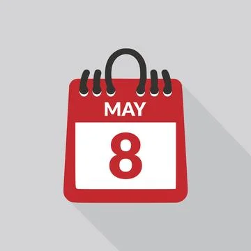 May 8 Calendar icon vector illustration. Stock Illustration