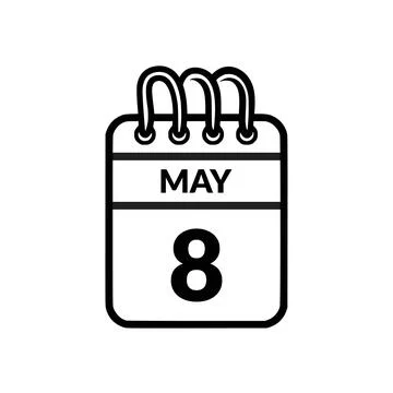 May 8 Calendar icon vector illustration. Stock Illustration