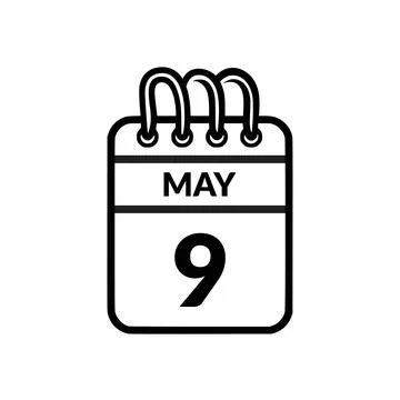 May 9 Calendar icon vector illustration. Stock Illustration