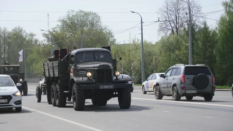 May 9 parade in honor of the victory in the great domestic war in Russia Stock Footage 144560705