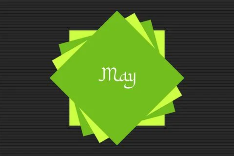 May Arabic style typography text on green square shape vector illustration Stock Illustration