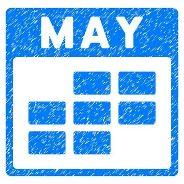 May Calendar Grid Grainy Texture Icon Stock Illustration