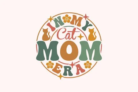 In may Cats Mom ear T-shirt Design Stock Illustration