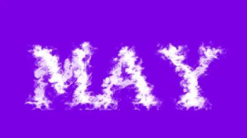May cloud text effect violet isolated background Video stock 138721775