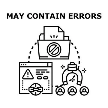 May contain errors concept illustrating digital problems Stock Illustration