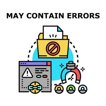 May contain errors concept illustrating digital problems Stock Illustration