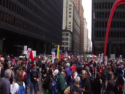May Day March - Chicago 2012 Stock Footage 12108409