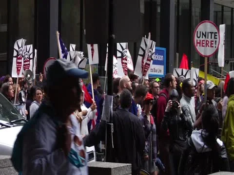 May Day March - Chicago 2012 Stock Footage 12109706