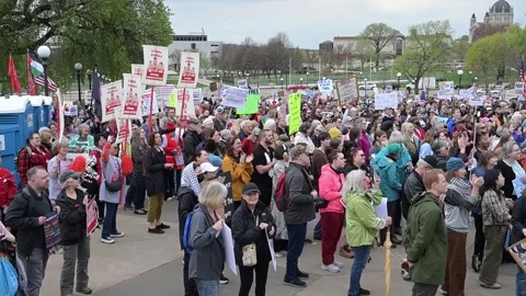 May Day protest for worker and immigrant rights in Minnesota Video stock 308969923