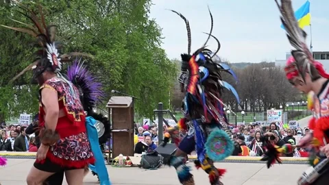 May Day protest for worker and immigrant rights in Minnesota Video stock 308969963