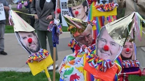 May Day protest for worker and immigrant rights in Minnesota Video stock 308969982