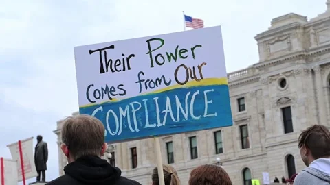 May Day protest for worker and immigrant rights in Minnesota Video stock 308969995