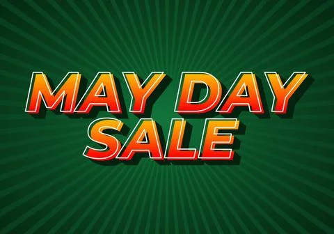 May day sale. Text effect in 3D look effect with eye catching colors Stock Illustration