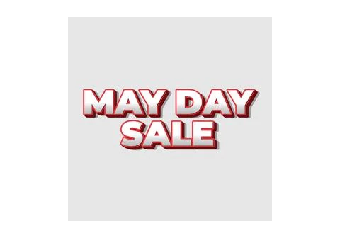May day sale. Text effect in 3D look effect with eye catching colors Illustrazione stock