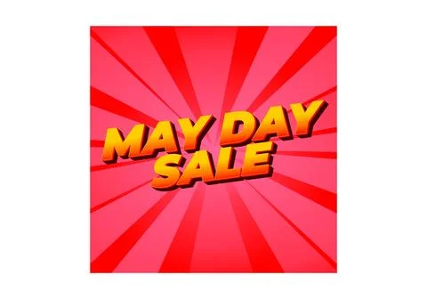 May day sale. Text effect in 3D look effect with eye catching colors Stock Illustration