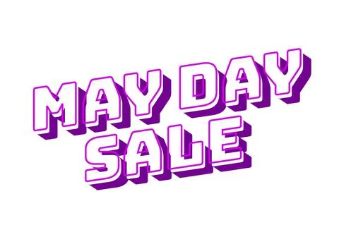 May day sale. Text effect in 3D look effect with eye catching colors 스톡 일러스트
