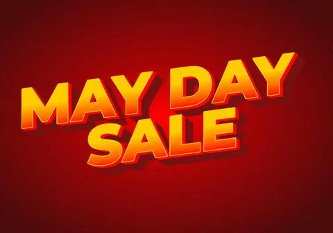 May day sale. Text effect in 3D look effect with eye catching colors 스톡 일러스트