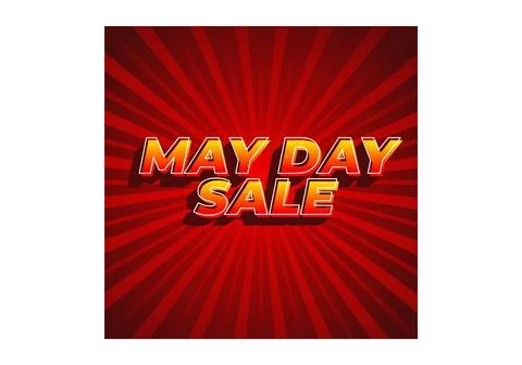 May day sale. Text effect in 3D look effect with eye catching colors 스톡 일러스트