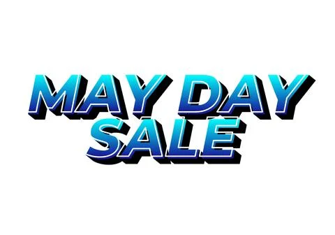 May day sale. Text effect in 3D look effect with eye catching colors Illustrazione stock