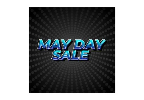May day sale. Text effect in 3D look effect with eye catching colors 스톡 일러스트