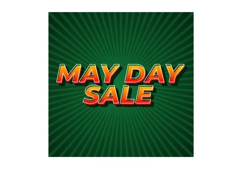 May day sale. Text effect in 3D look effect with eye catching colors Stock Illustration
