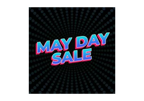 May day sale. Text effect in 3D look effect with eye catching colors 스톡 일러스트