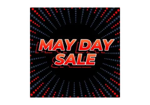 May day sale. Text effect in 3D look effect with eye catching colors Stock Illustration