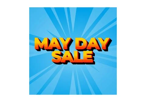 May day sale. Text effect in 3D look effect with eye catching colors Stock Illustration