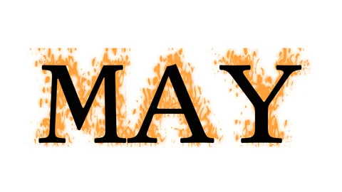 May fire text effect white isolated background Stock Footage 138071889