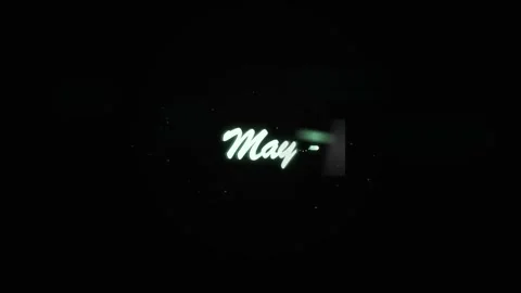 May Glowing Neon Text Animation Dark Background Subtle Particle Effects Stockbeeldmateriaal 332695233