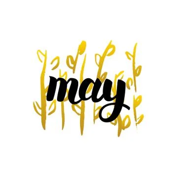 May Handwritten Lettering Stock Illustration