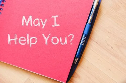 May i help you write on notebook Stock Photos