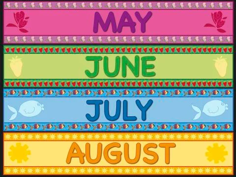 May june july august Stock Illustration