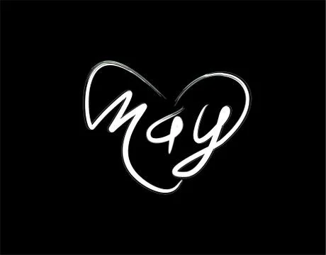 May Lettering Text on black background in vector illustration Stock Illustration