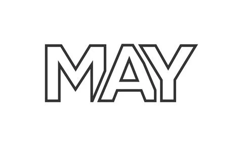 MAY logo design template with strong and modern bold text. Initial based ve.. 库存插图