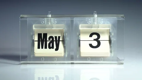 May. Mechanical tabletop flip calendar. Stock Footage 83275535