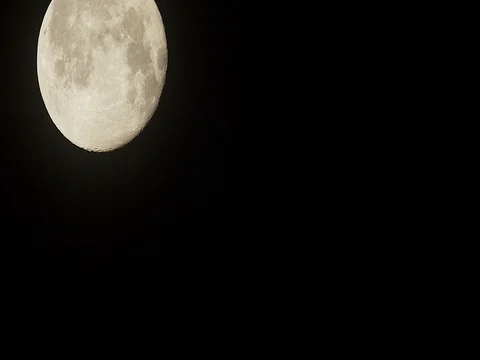 May Milk Moon 97 Point 9 Percent Full. Stock Footage 75564853