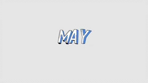 May Month Typography Stock Footage 340600373