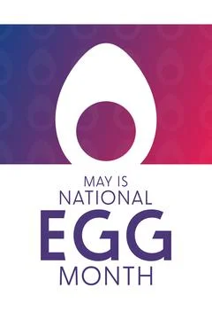 May is National Egg Month. Vector illustration. Holiday poster. Illustrazione stock