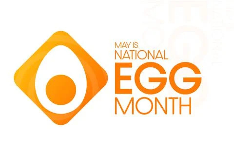 May is National Egg Month. Vector illustration. Holiday poster. Illustrazione stock