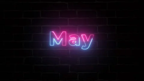 May Neon text typography animation 4k video Stock Footage 278785636
