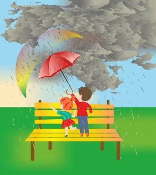 May rain Stock Illustration